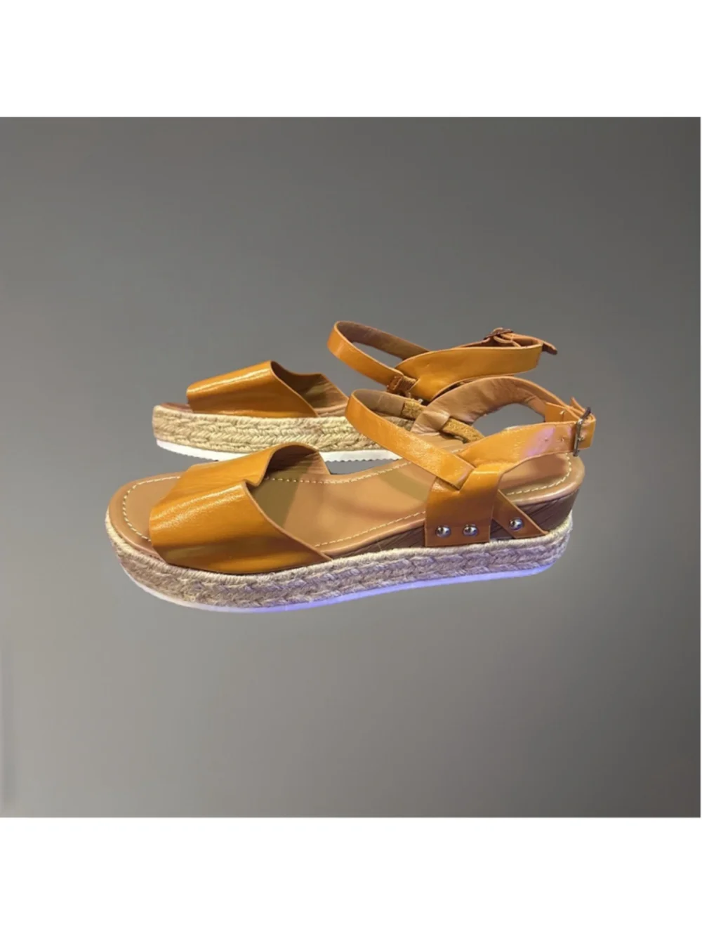 Womens Espadrille Wedge Sandals Peep Toe Ankle Strappy Platform
